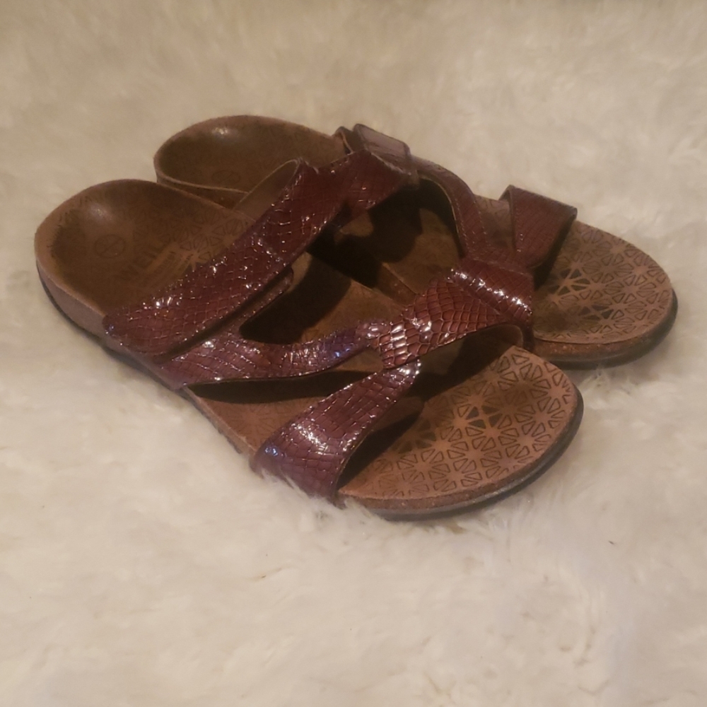 Dr Weil Faith brown slip on sandals slides 6/37